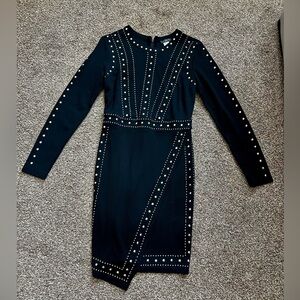 Venus Elegant Black Studded Dress